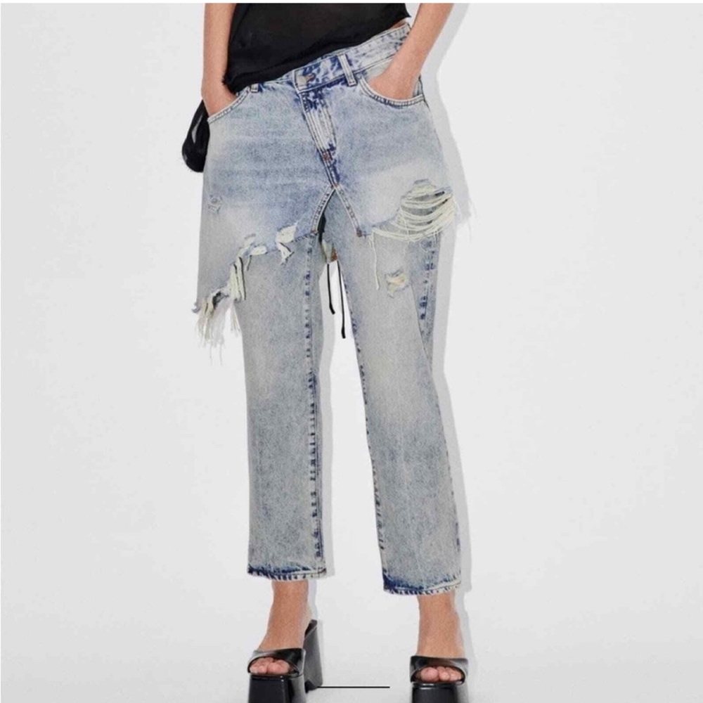 Zara Faded Blue Straight Leg Jeans